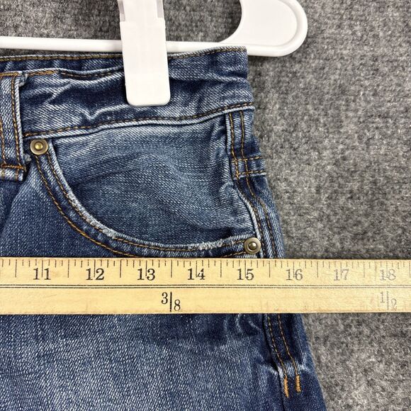 Free People Shorts Womens Size 25 Blue Button Fly Raw Hem Boho Hippie Grunge - Picture 5 of 11